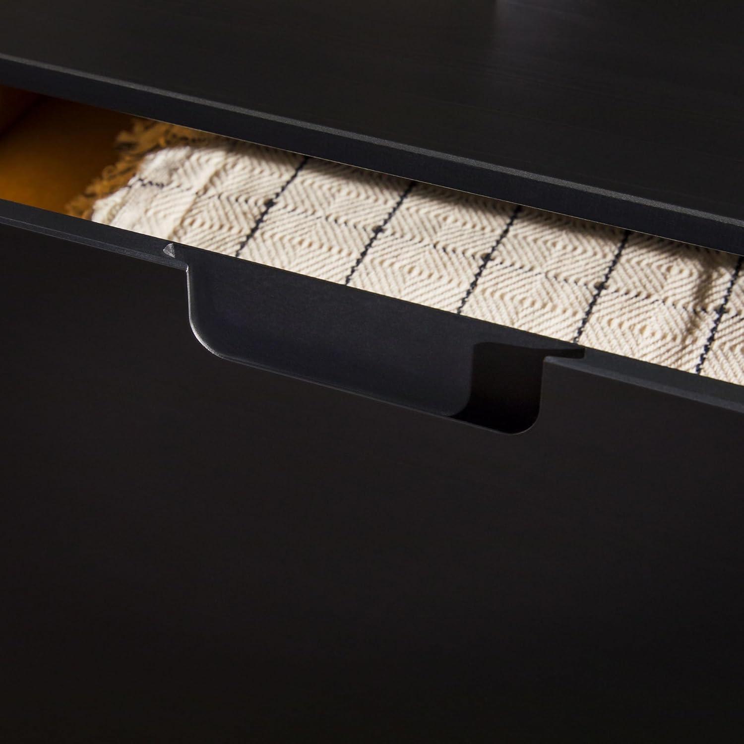 imageWalker Edison Sloane 6Drawer Solid Wood Dresser with Metal Handles 52 Inch CaramelBlack