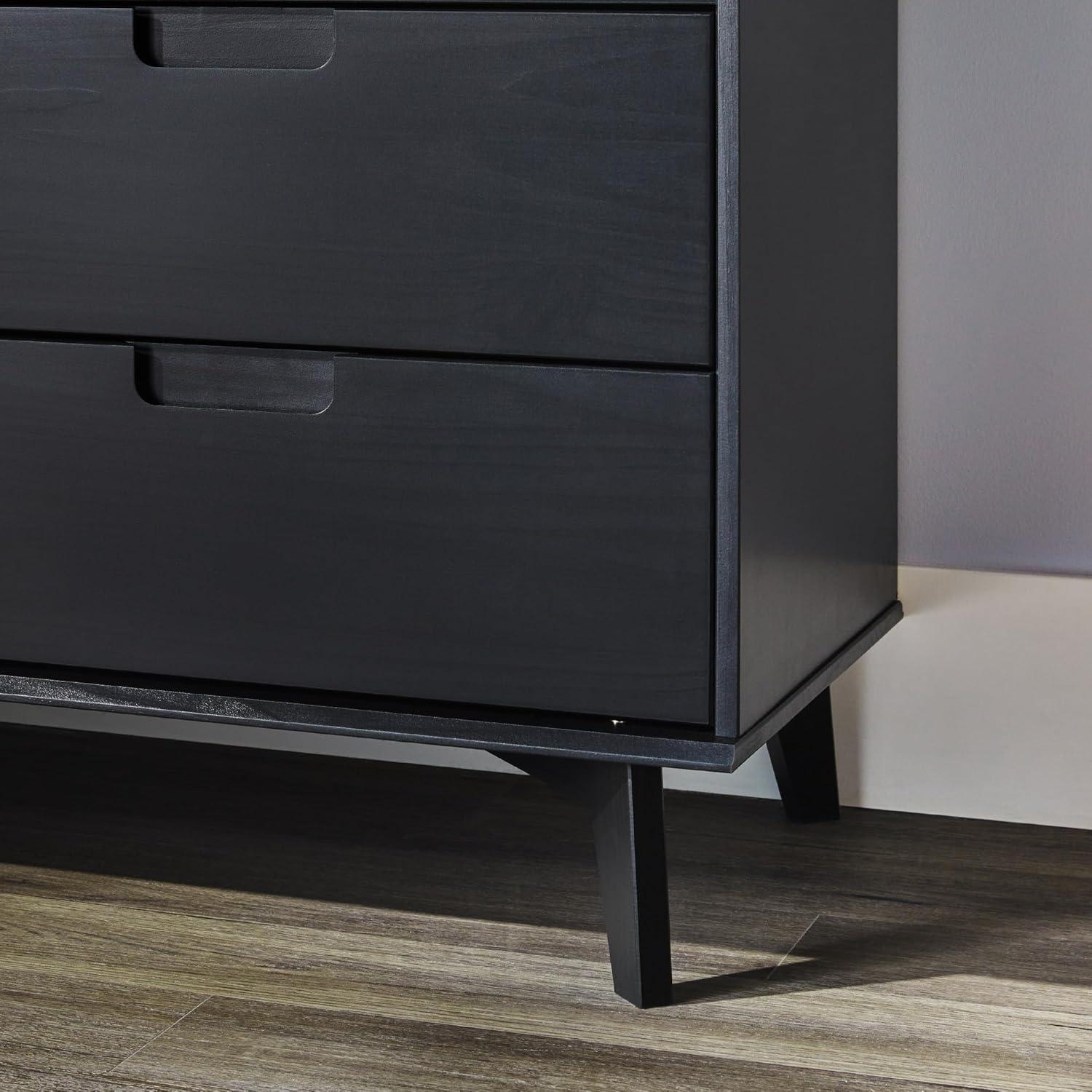 imageWalker Edison Sloane 6Drawer Solid Wood Dresser with Metal Handles 52 Inch CaramelBlack