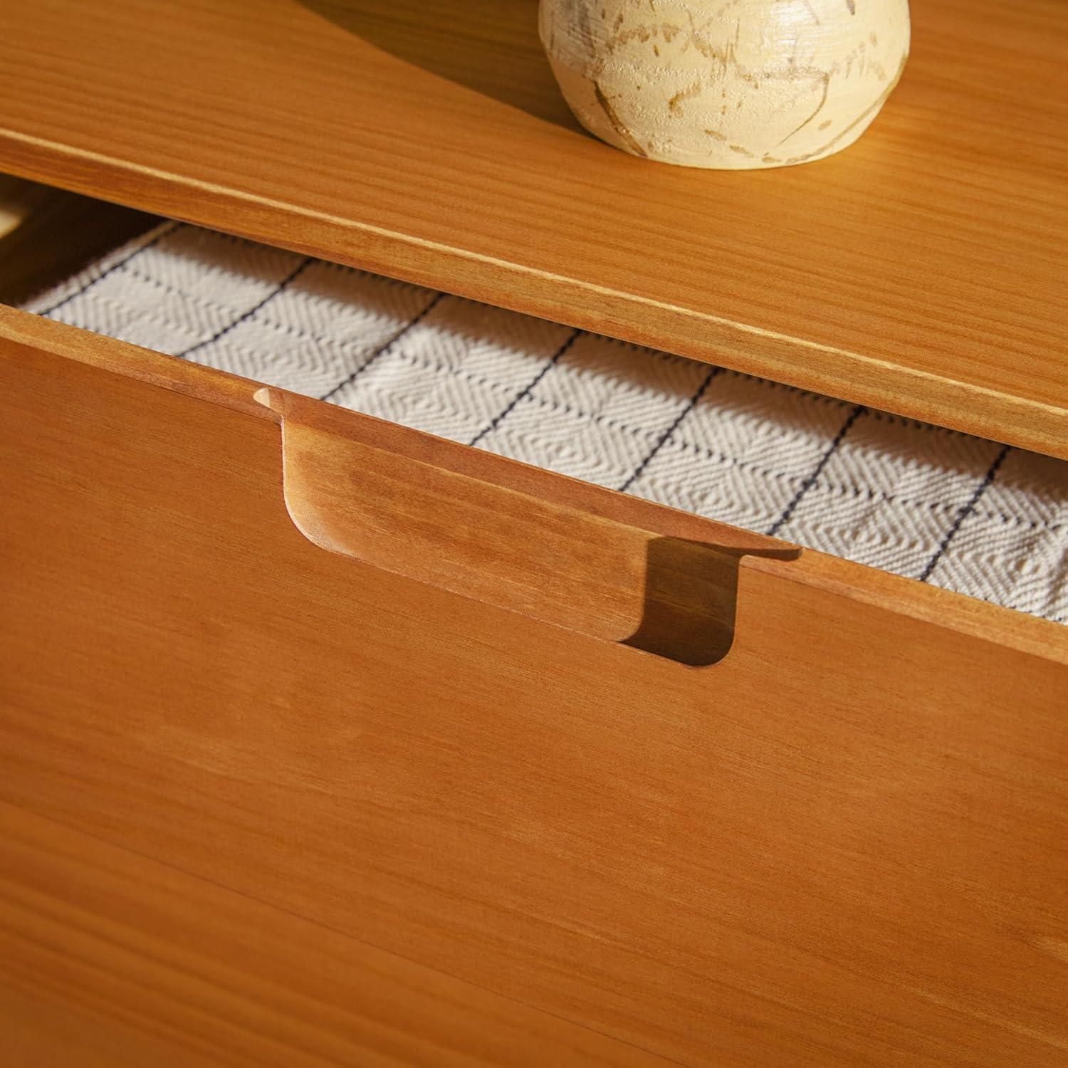 imageWalker Edison Sloane 6Drawer Solid Wood Dresser with Metal Handles 52 Inch CaramelCaramel