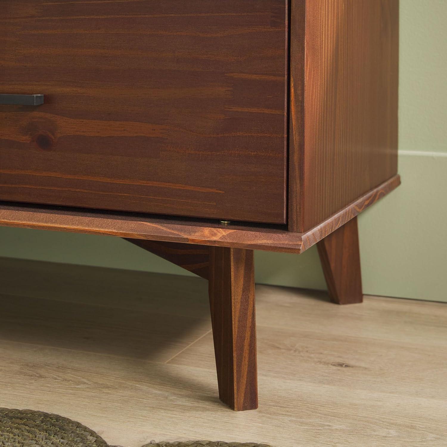 imageWalker Edison Sloane 6Drawer Solid Wood Dresser with Metal Handles 52 Inch CaramelWalnut