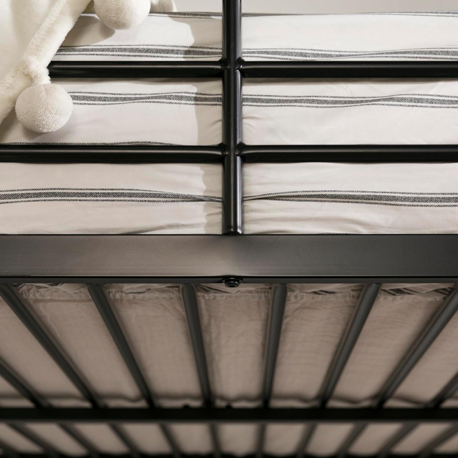 imageWalker Edison Timothee Urban Industrial Metal Double over Loft Bunk Bed Full Loft BlackBlack