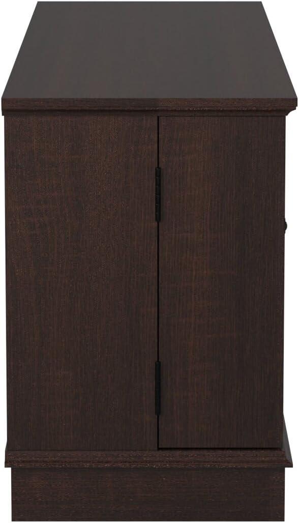 imageWalker Edison Traditional Wood Universal TV Stand with Storage Cabinets for TVs up to 65quot Living Room Entertainment Center 44 Inch Traditional BrownEspresso Brown