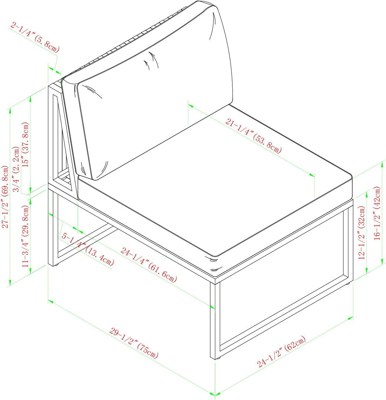imageWalker Edison Tropez Contemporary Steel Frame Modular Armless Patio Chair with Rope Cord Detail 27 Inch BlueBlue