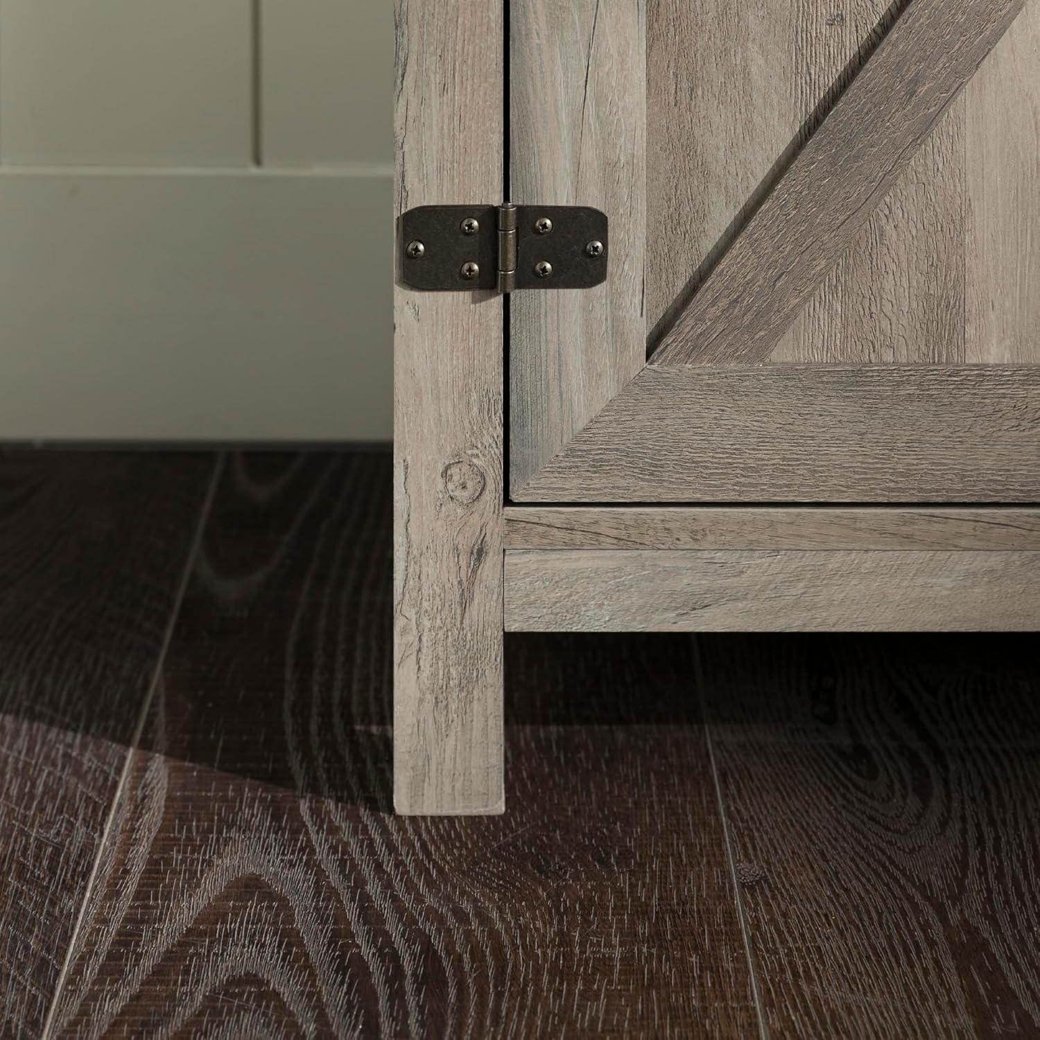 imageWalker Edison Wesley Modern Farmhouse Glass Door TV Stand for TVs up to 65 Inches 58 Inch Stone Grey Without FireplaceGrey Wash