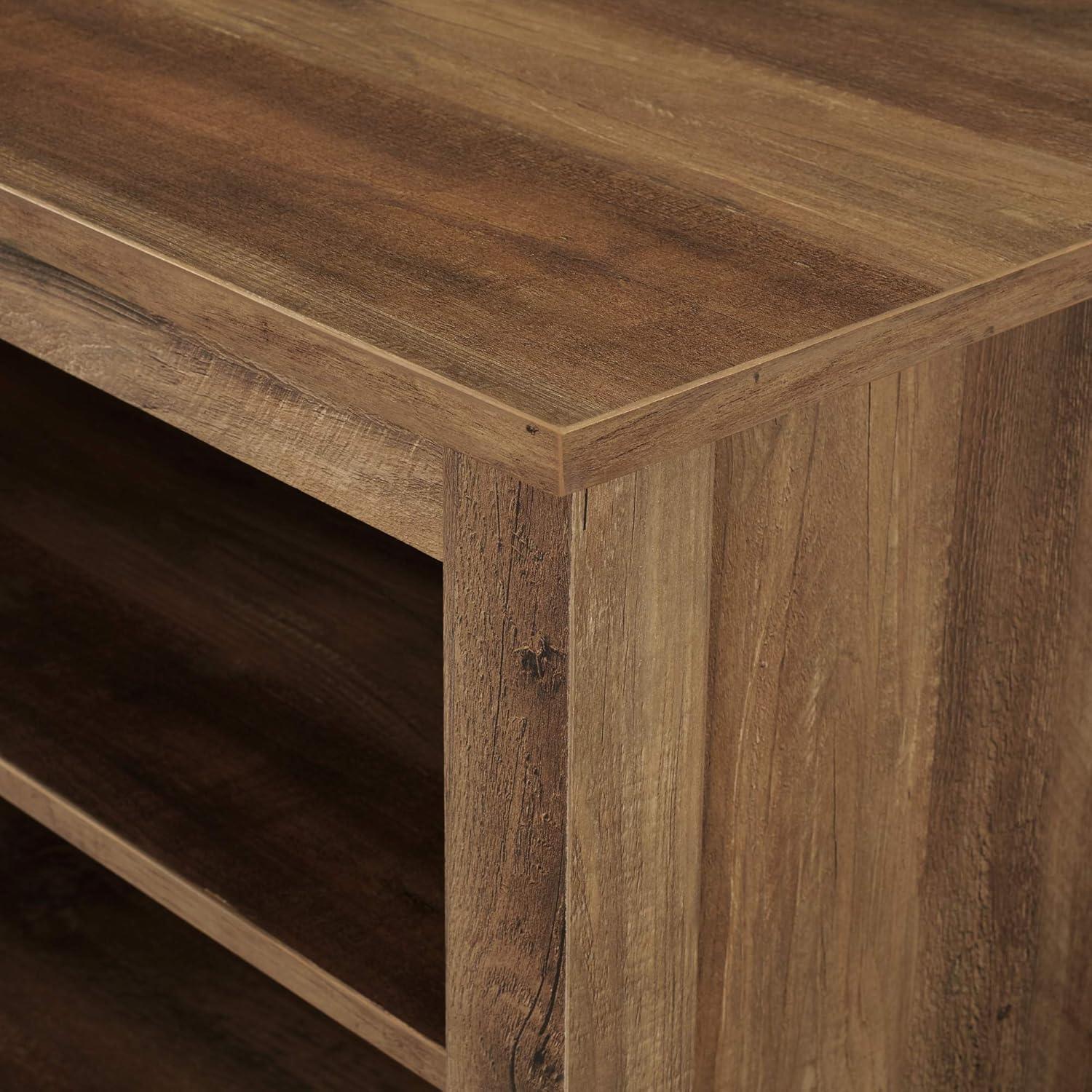 imageWalker Edison Wren Classic 4 Cubby TV Stand for TVs up to 65 Inches 58 Inch BrownRustic Oak