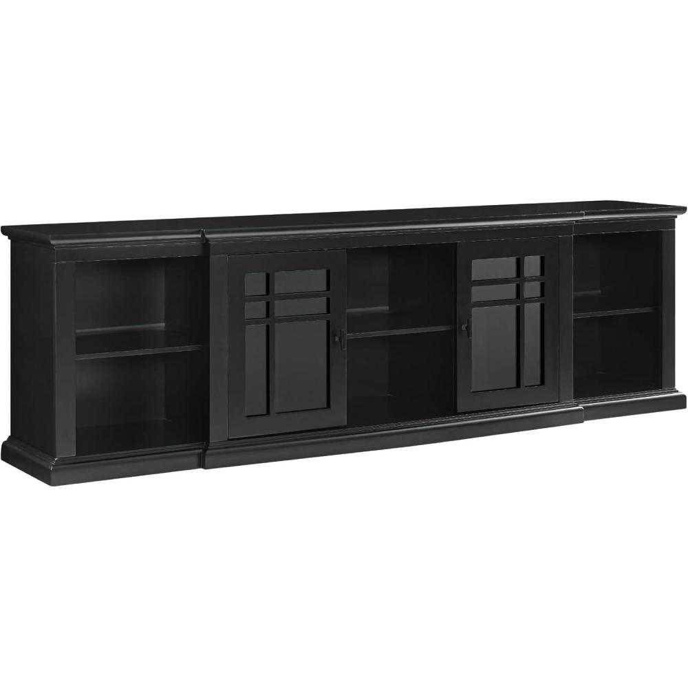 imageWalker Edison Bardot Classic GlassFront 2Door Storage Stand for TVs up to 88 Inches 80 Inch BlackBlack