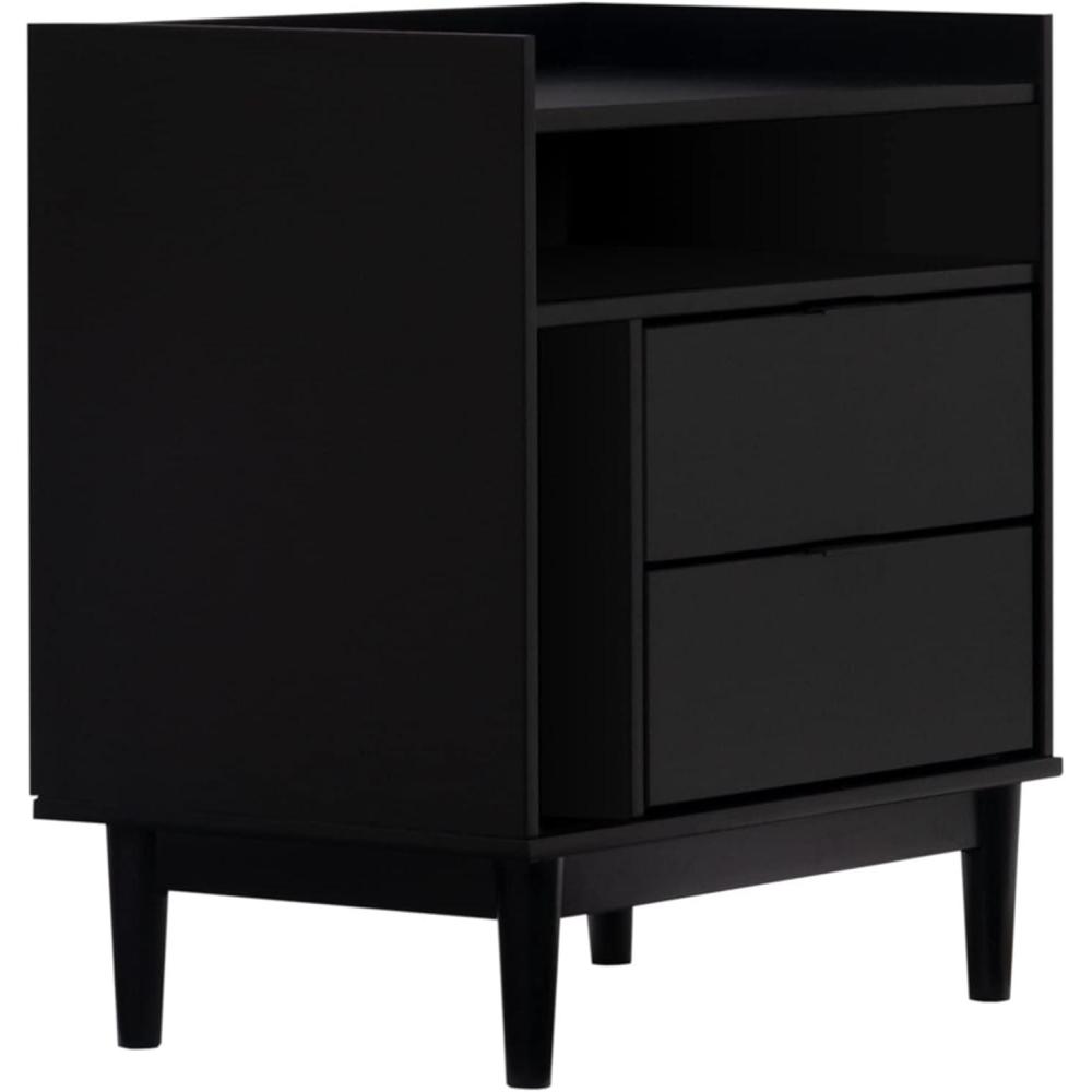 imageWalker Edison Blythe MidCentury Modern TrayTop Storage Nightstand 25 Inch WhiteBlack