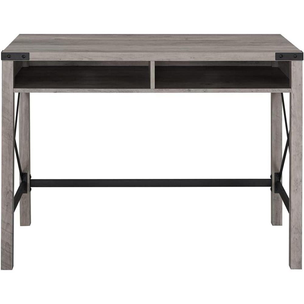 imageWalker Edison Callum Modern Farmhouse Metal X Writing Desk 42 Inch Grey WashGrey Wash