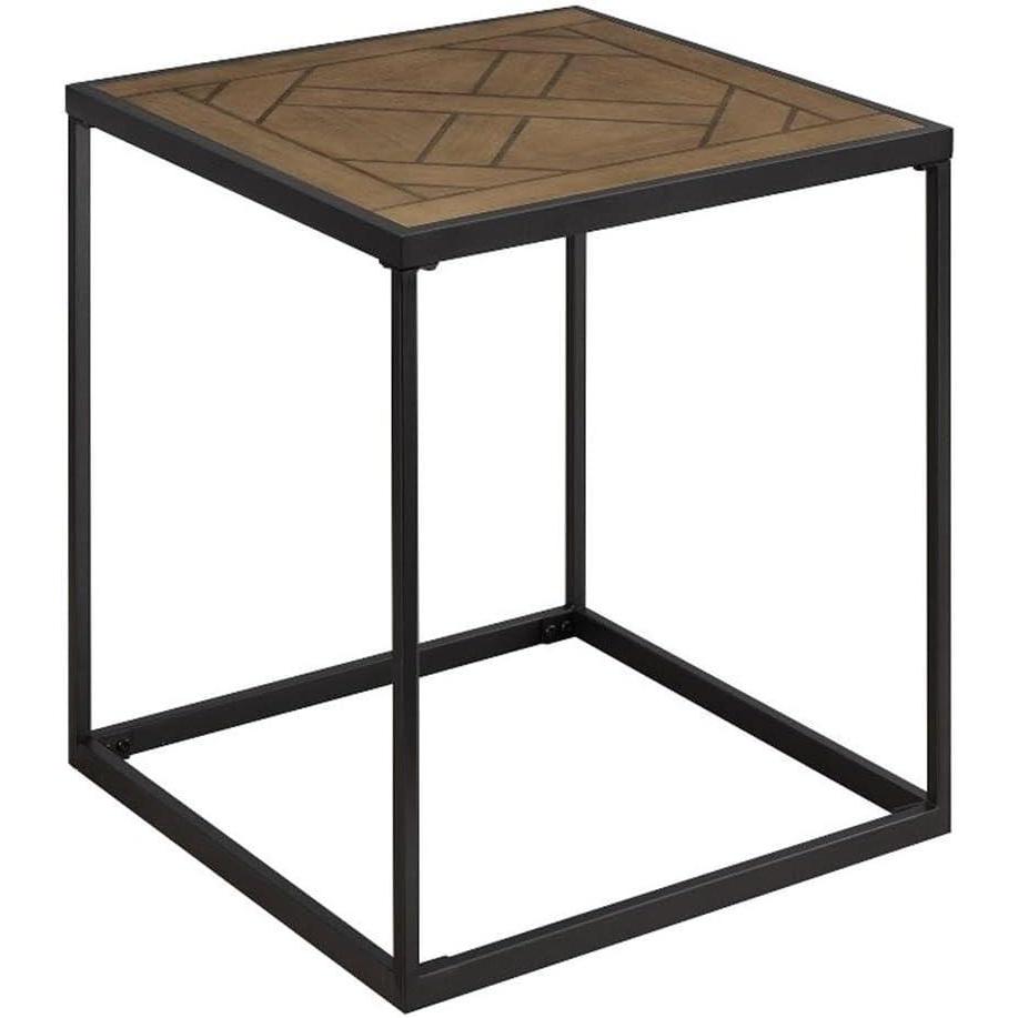 imageWalker Edison Cavyl Contemporary OpenBox Metal Frame Coffee Table 48 Inch Parquet Veneer