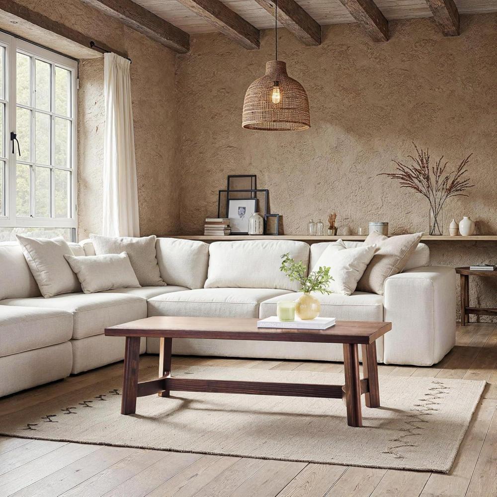 imageWalker Edison Colt Modern Farmhouse Solid Wood Round Coffee Table 36 Inch EspressoEspresso