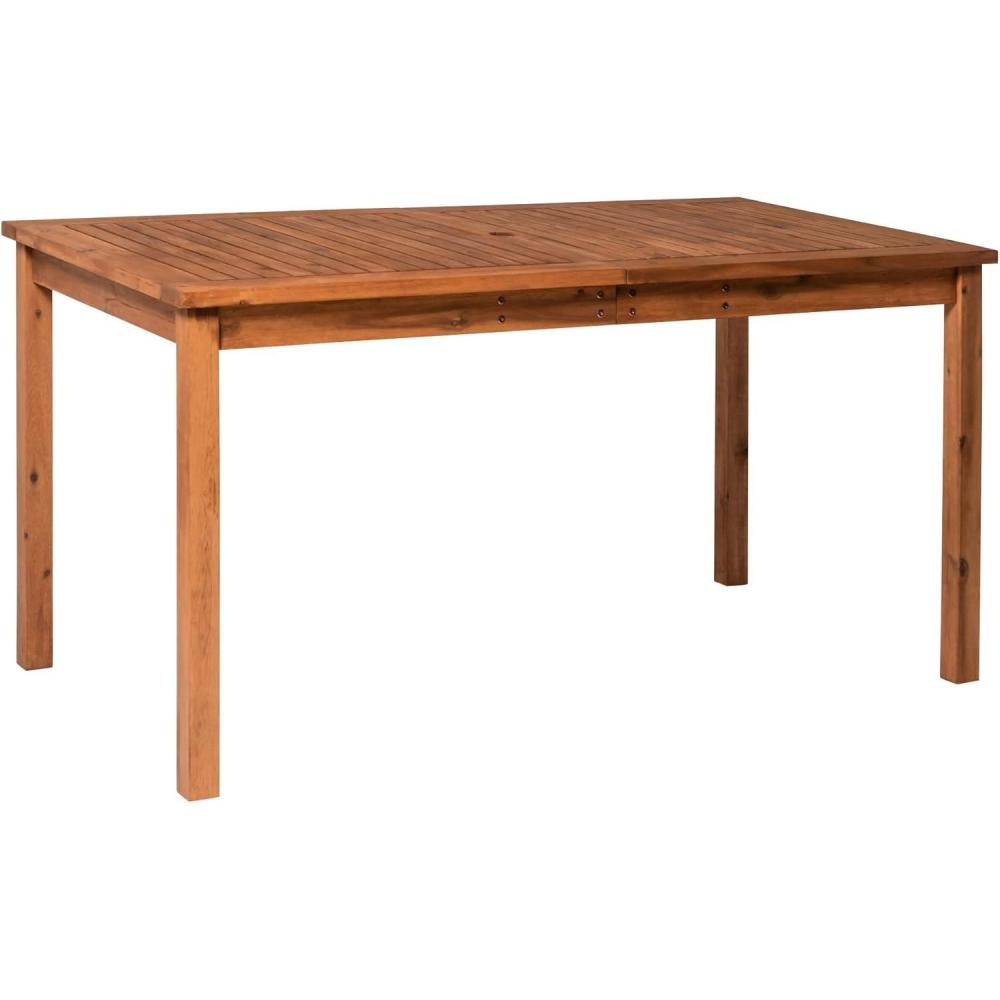 imageWalker Edison Dominica Contemporary Slatted Outdoor Dining Table 34 Inch BrownBrown