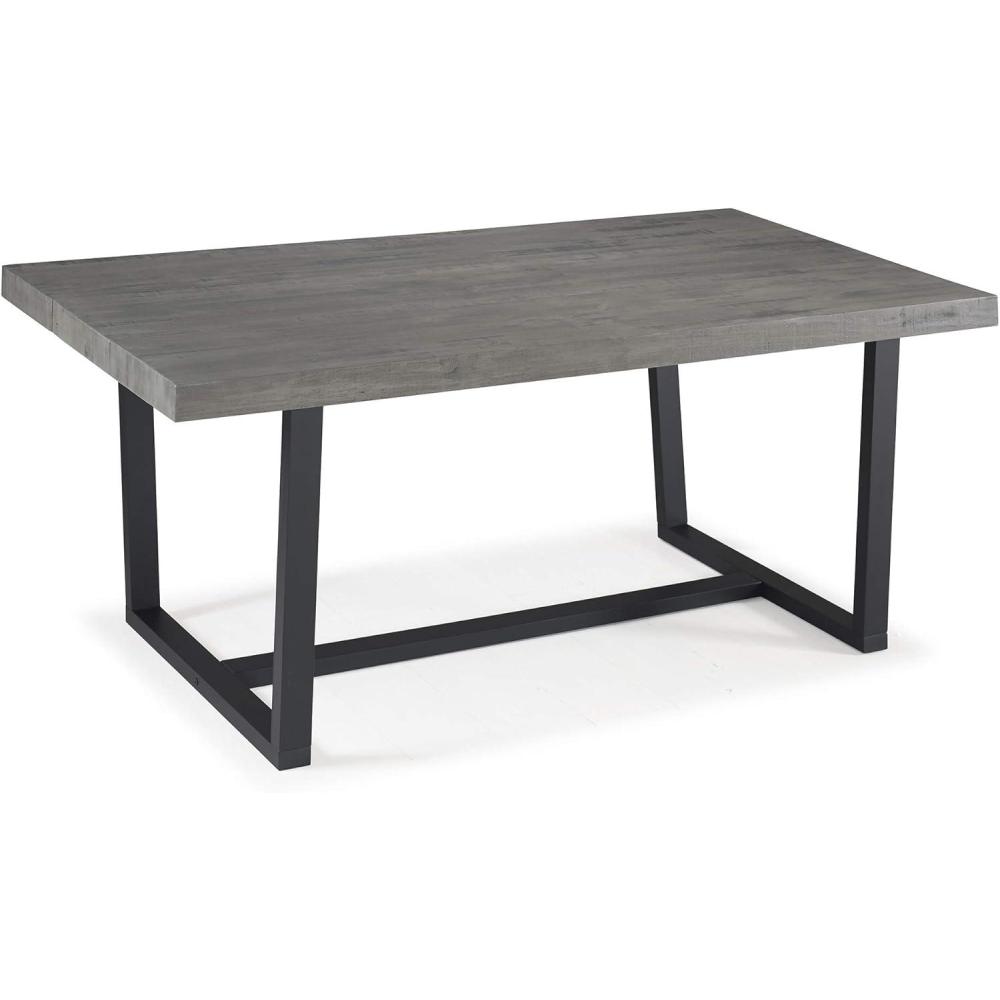 imageWalker Edison Durango Distressed Solid Wood Dining Table 72 Inch MahoganyGrey