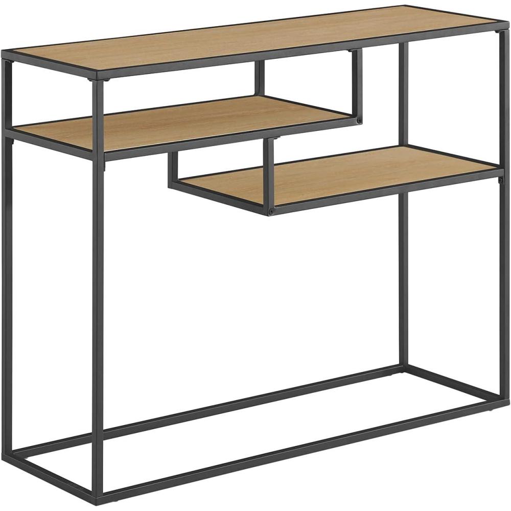 imageWalker Edison Finley Contemporary Floating Shelf Entry Table 42 Inch Coastal OakBlackCoastal Oak