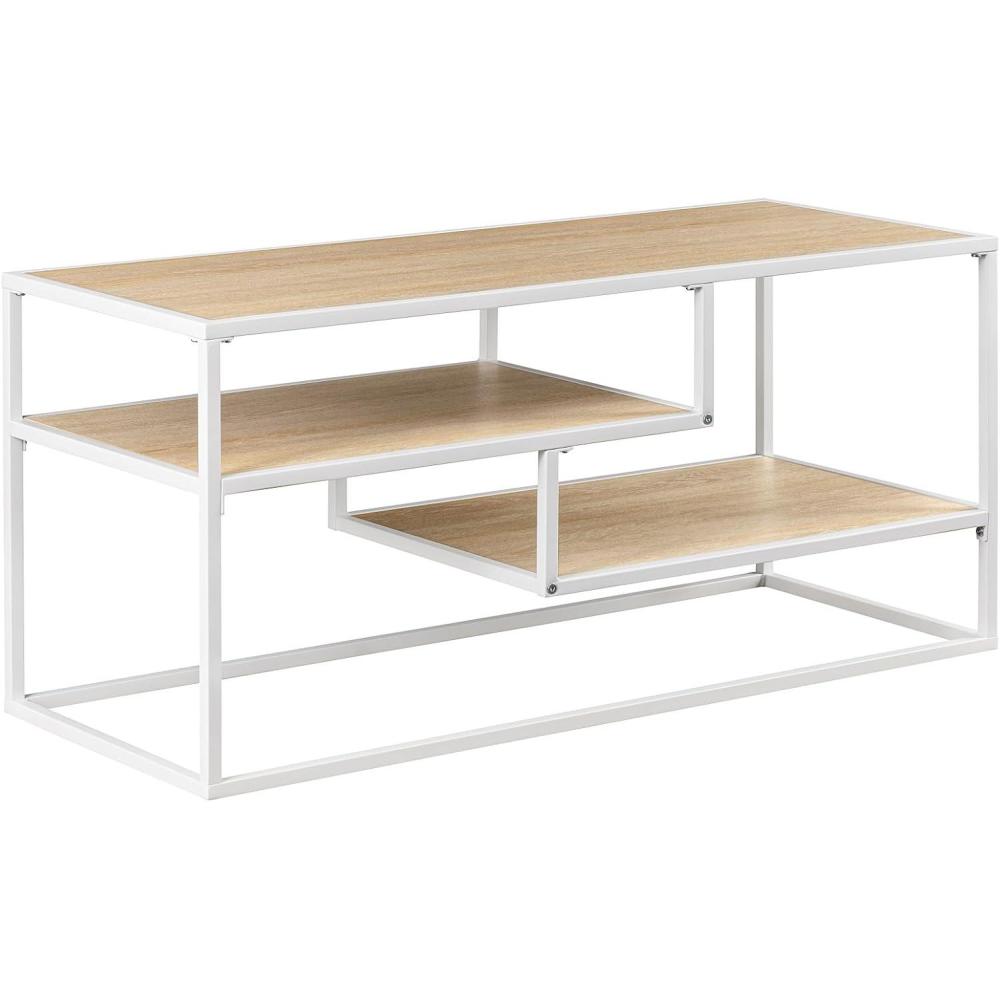 imageWalker Edison Finley Contemporary Floating Shelf TV Stand for TVs up to 43 Inches 40 Inch Coastal OakWhiteCoastal Oak White