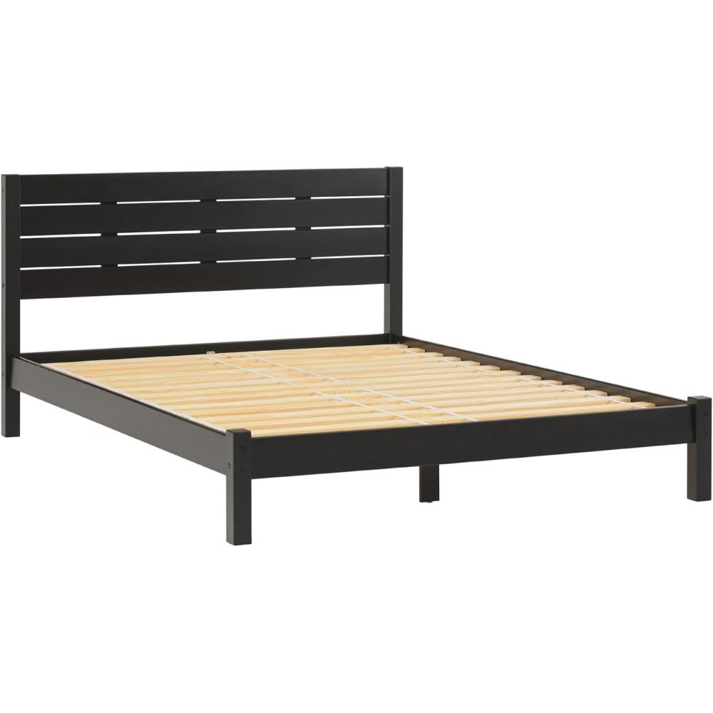 imageWalker Edison Isla Slatted Headboard Canopy Bedframe Queen BlackBlack