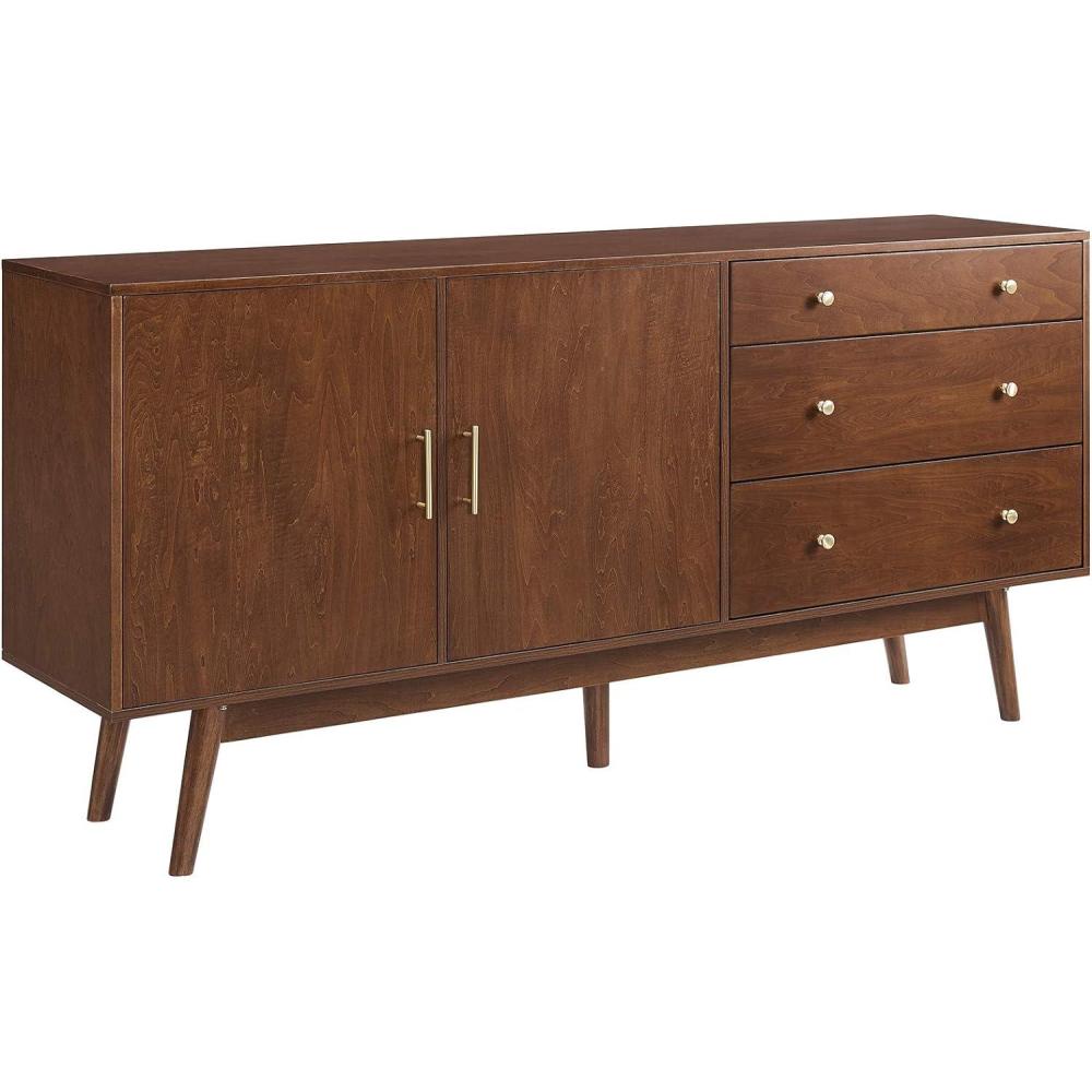 imageWalker Edison MidCentury Modern Wood Kitchen Buffet Sideboard Entryway Serving Storage Cabinet DoorsDining Room Console 70 Inch WalnutWalnut