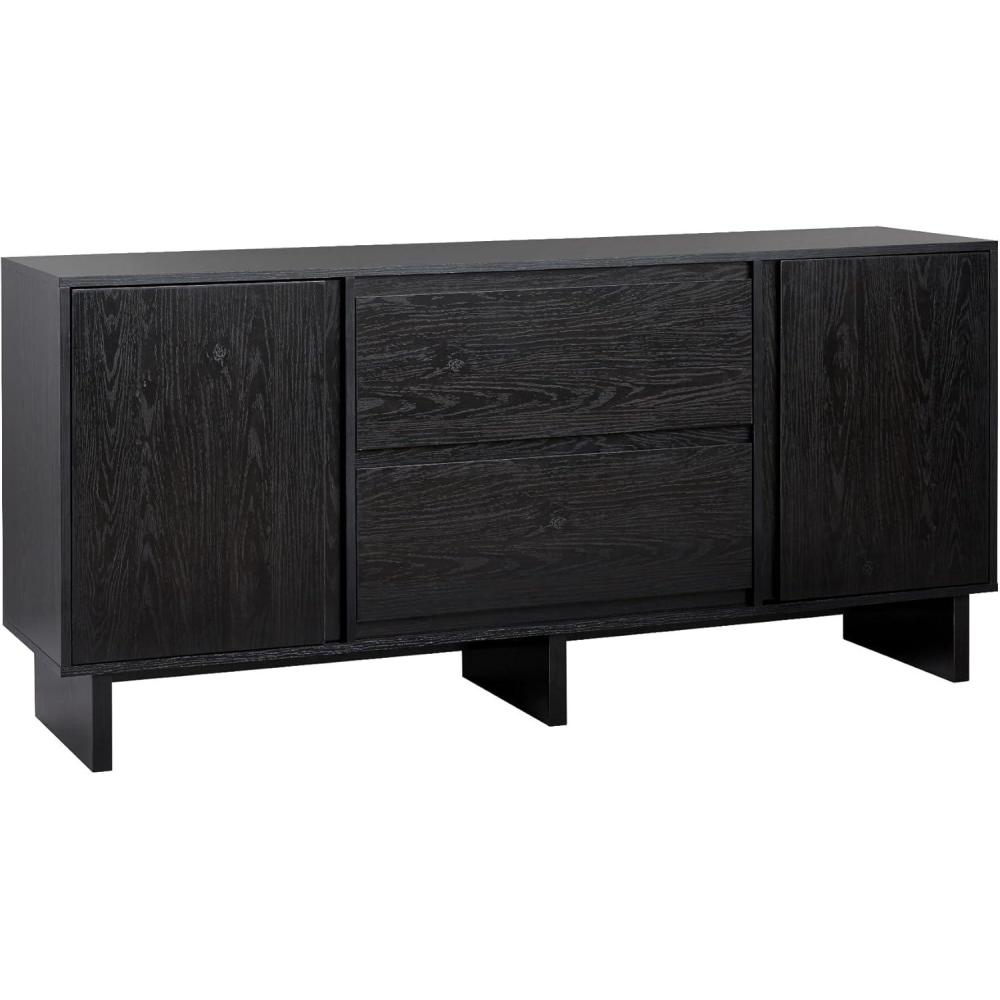 imageWalker Edison Modern Beveled 2Door 2Drawer Sideboard 63 Inch BlackBlack
