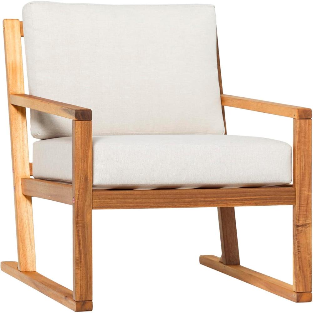 imageWalker Edison Modern Solid Wood SlatBack Patio Chair BrownNatural
