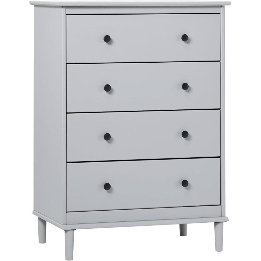 imageWalker Edison Modern Tall 4Drawer Solid Wood Dresser Bedroom Storage Drawer Organizer Closet Hallway 40 Inch CaramelGreyt