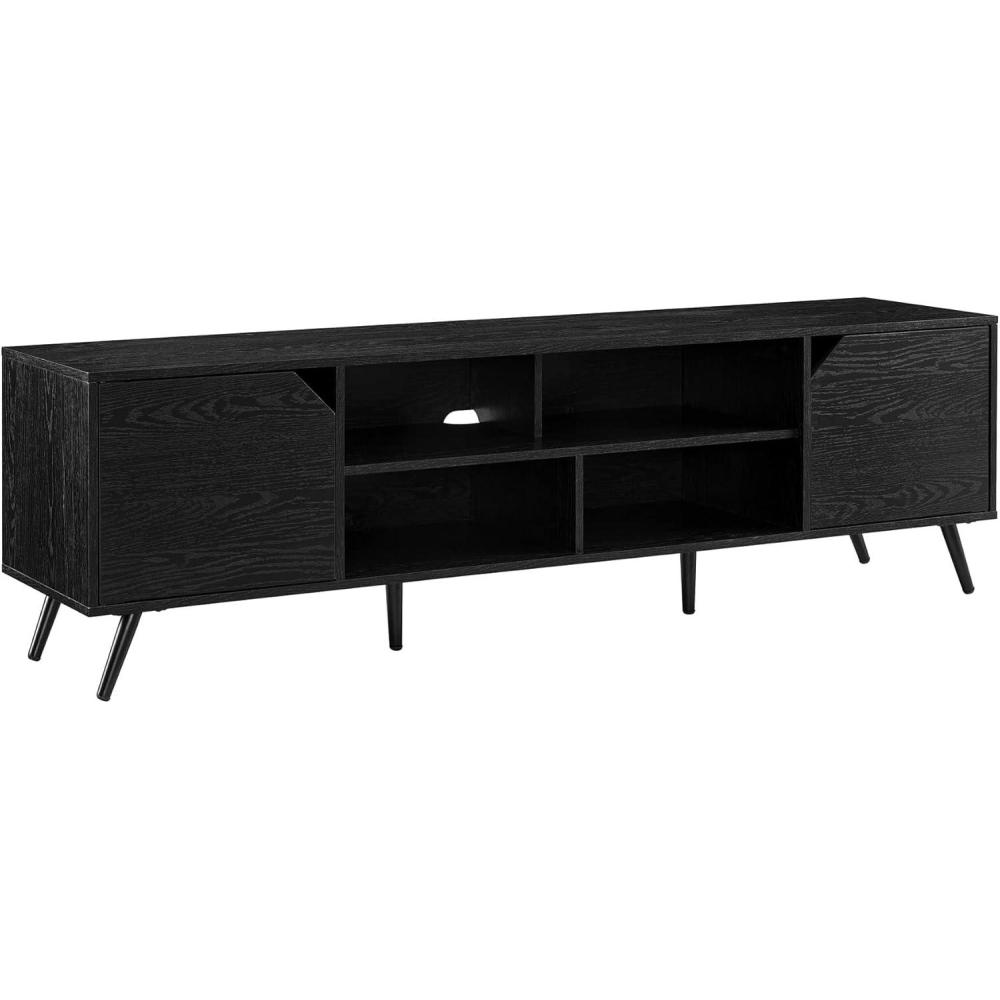 imageWalker Edison Nora Modern Minimal OpenShelf TV Stand for TVs up to 90 Inches 80 Inch BlackBlack