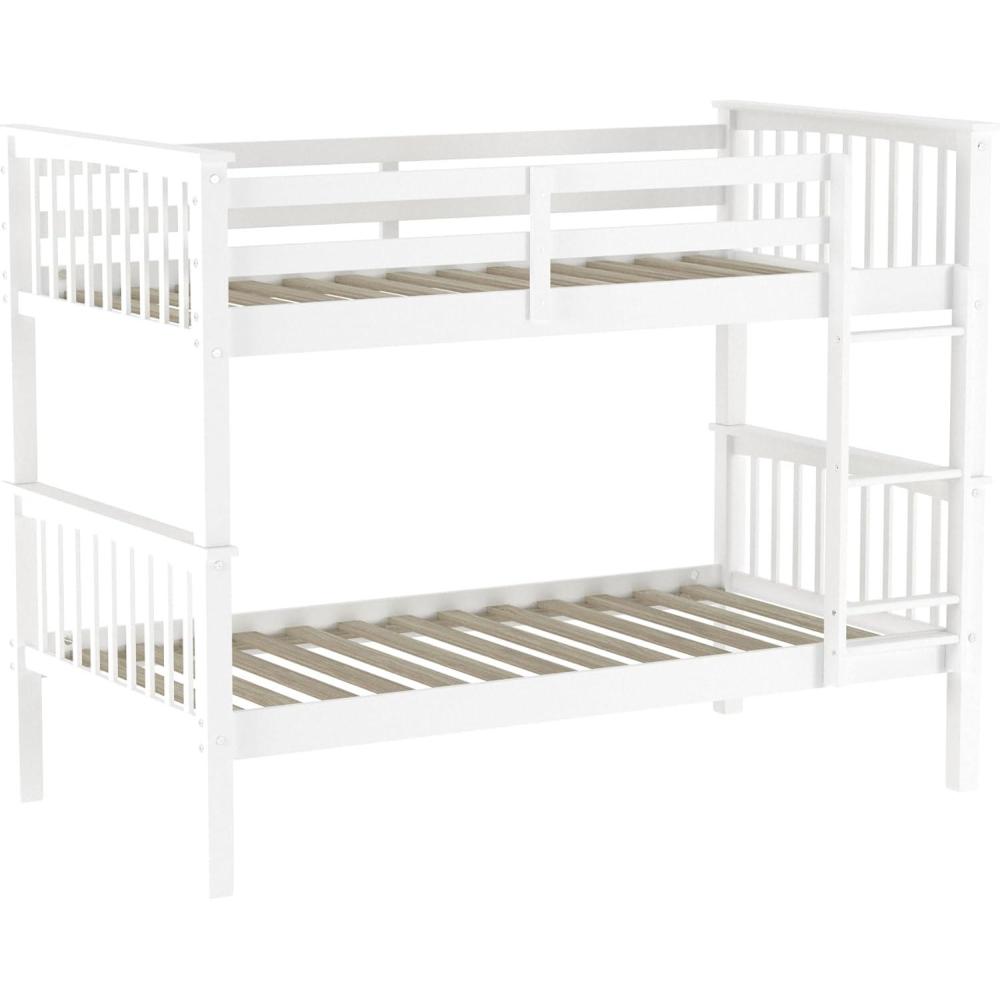 imageWalker Edison Resende Mission Style Solid Wood Twin over Twin Bunk Bed Twin over Twin WalnutWhite