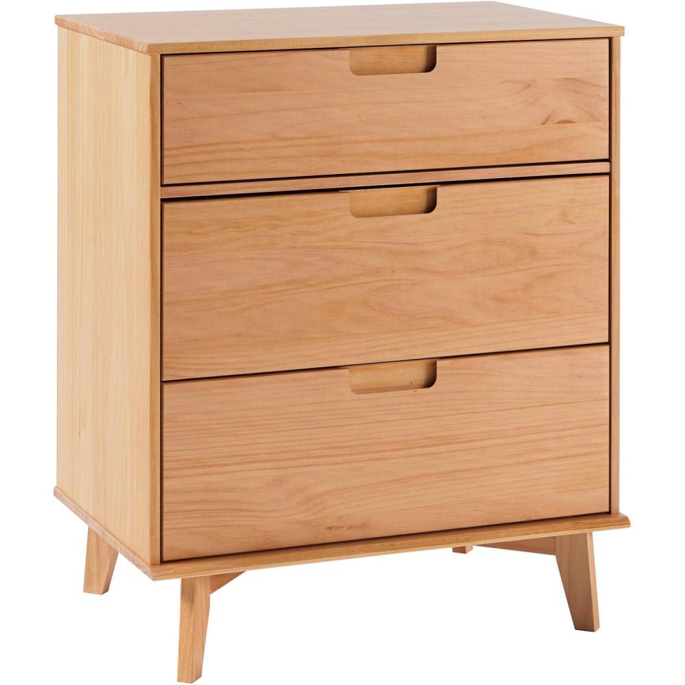 imageWalker Edison Sloane 6Drawer Solid Wood Dresser with Metal Handles 52 Inch CaramelNatural Pine