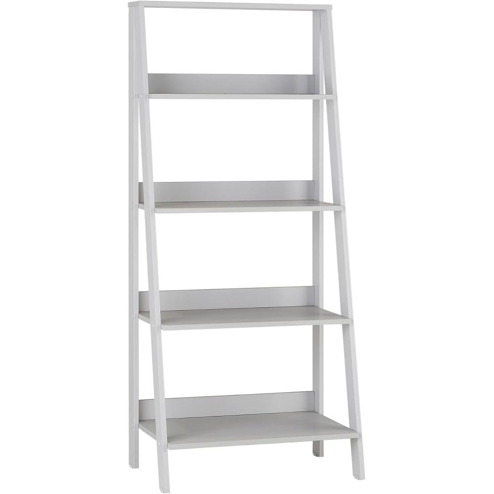 imageWalker Edison Sophia Modern 4 Shelf Ladder Bookcase 55 Inch WhiteGrey