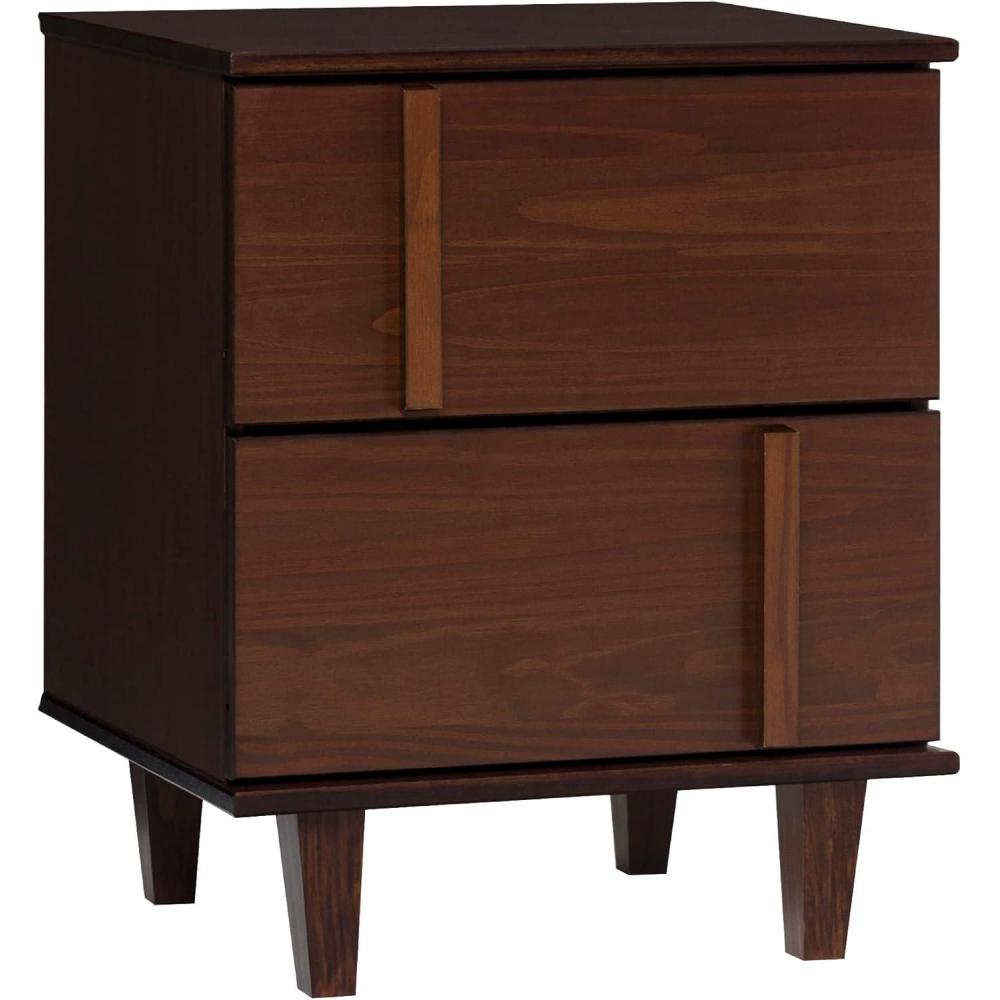imageWalker Edison Sprague Contemporary Detailed Drawer Solid Wood Nightstand 20 Inch CaramelWalnut