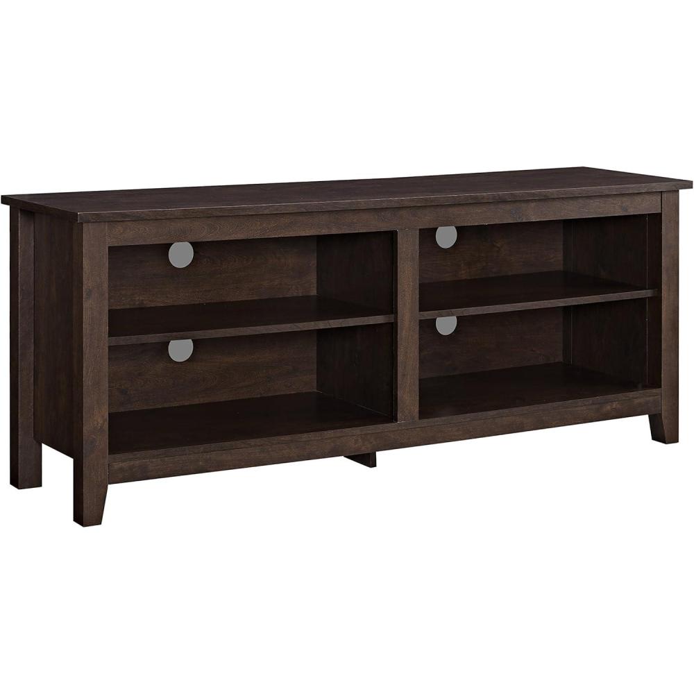 imageWalker Edison Wren Classic 4 Cubby TV Stand for TVs up to 65 Inches 58 Inch BrownBrown