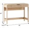 WALKER EDISON Transitional Style Furniture, Reeded Detail, Lift-Top Desk with Drawer and Storage Cubby, Sitting to Standing Desk, Soft Self-Close Desktop, 38”W x 16.75”D x 30”H, Coastal Oak(Coastal Oak)