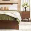 Walker Edision Sloane Solid Wood Upholstered Bed Frame with Storage Drawers, Queen, Caramel(Walnut)