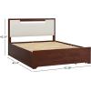 Walker Edision Sloane Solid Wood Upholstered Bed Frame with Storage Drawers, Queen, Caramel(Walnut)