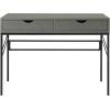 Walker Edison 2 Drawer Modern Wood and Metal Computer Writing Desk Home Office Workstation Small, 44 Inch, Off White(Grey)