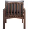 Walker Edison 2 Person Outdoor Patio Modern Wood and Metal Loveseat with Washable Cushions All Weather Backyard Conversation Garden Poolside Balcony, 48 Inch, Dark Brown and Grey(Chair Set)