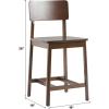 Walker Edison 2-Piece Minimalist Solid Wood Counter Stool, Set of 2, Black(Walnut)
