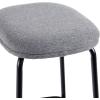 Walker Edison 2-Piece Modern Upholstered Backless Counter Stool, Set of 2, 24 Inch, Charcoal(Charcoal)