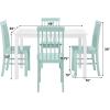 Walker Edison 4 Person Modern Farmhouse Wood Small Dining Table Dining Room Kitchen Table Set 4 Chairs Set, 48 Inch, White and Grey(White and Grey)