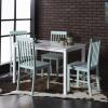 Walker Edison 4 Person Modern Farmhouse Wood Small Dining Table Dining Room Kitchen Table Set 4 Chairs Set, 48 Inch, White and Grey(White and Sage Green)