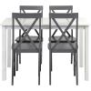 Walker Edison 4 Person Modern Farmhouse Wood Small Dining Table Dining Room Kitchen Table Set Dining 4 X Chairs Set, 48 Inch, White and Grey(White and Grey)