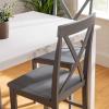 Walker Edison 4 Person Modern Farmhouse Wood Small Dining Table Dining Room Kitchen Table Set Dining 4 X Chairs Set, 48 Inch, White and Grey(White and Grey)