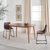 Walker Edison 6 Person Mid-Century Modern Solid Wood Oval Extension Dining Table with Hairpin Legs and Removable Leaf, Caramel(Caramel)