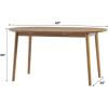 Walker Edison 6 Person Mid-Century Modern Solid Wood Oval Extension Dining Table with Hairpin Legs and Removable Leaf, Caramel(Caramel)