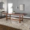 Walker Edison 68″ Drop Leaf Trestle Wood Dining Table in Dark Oak(Dining Table)