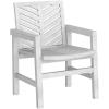 Walker Edison AZWC2VINWW Avalon Chevron Solid Acacia Wood Outdoor Chair, White Wash(White Wash)