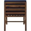 Walker Edison AZWSAN3PCDBBU Ravello Modular 3 Piece Outdoor Patio Set, Navy Blue/Dark Brown(Dark Brown/Navy Blue)