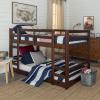 Walker Edison Alexander Classic Solid Wood Stackable Jr Twin over Twin Bunk Bed, Twin over Twin, Walnut(Walnut)