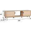 Walker Edison Arundo Fluted TV Stand for TVs up to 65 Inches, 58″ TV Stand, Coastal Oak(Coastal Oak)