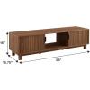 Walker Edison Arundo Fluted TV Stand for TVs up to 65 Inches, 58″ TV Stand, Coastal Oak(Mocha)