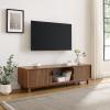 Walker Edison Arundo Fluted TV Stand for TVs up to 65 Inches, 58″ TV Stand, Coastal Oak(Mocha)