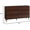 Walker Edison Atticus Mid-Century Modern Detailed 6-Drawer Solid Wood Dresser, 59 Inch, Walnut(Walnut)